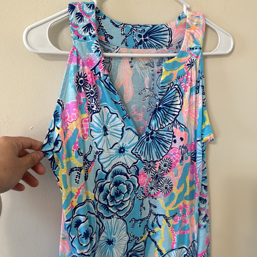 Lilly Pulitzer Ross Dress Bali Blue Once Upon a Tide Size Medium - Picture 5 of 10